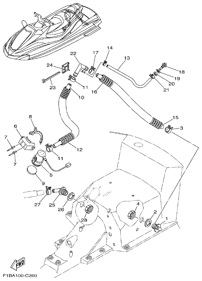 Yamaha FX10 BILGE PUMP parts diagram